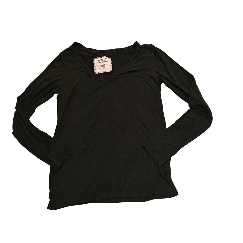 Black Long Sleeve Scoop Neck Top Women’s Medium (estimated)